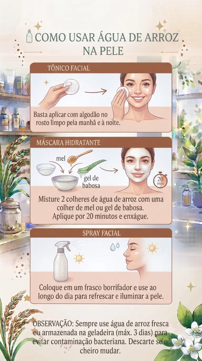 Como Usar Água de Arroz na Pele