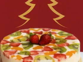 Pudim Natalino com frutas