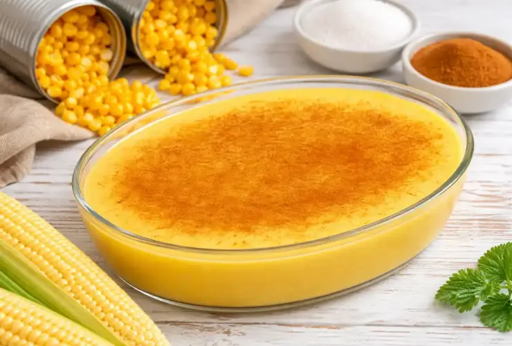 Curau Cremoso com Milho de Lata