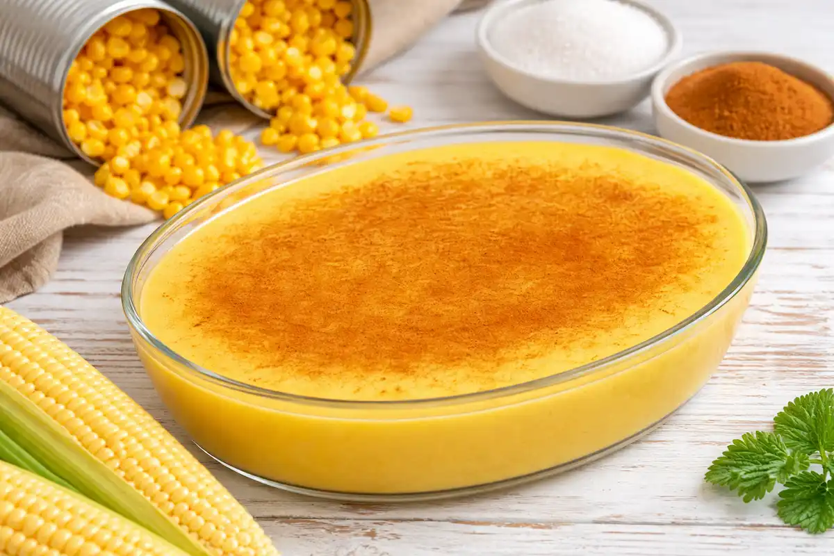 Curau Cremoso com Milho de Lata