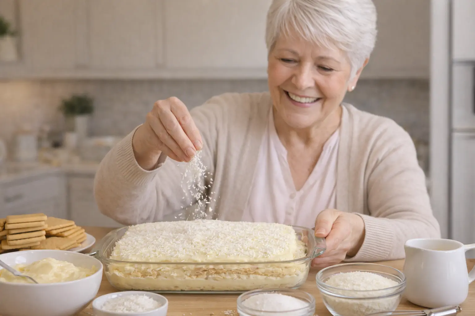 Sobremesa Gelada de Abacaxi com Coco - FAZ HOJE MESMO