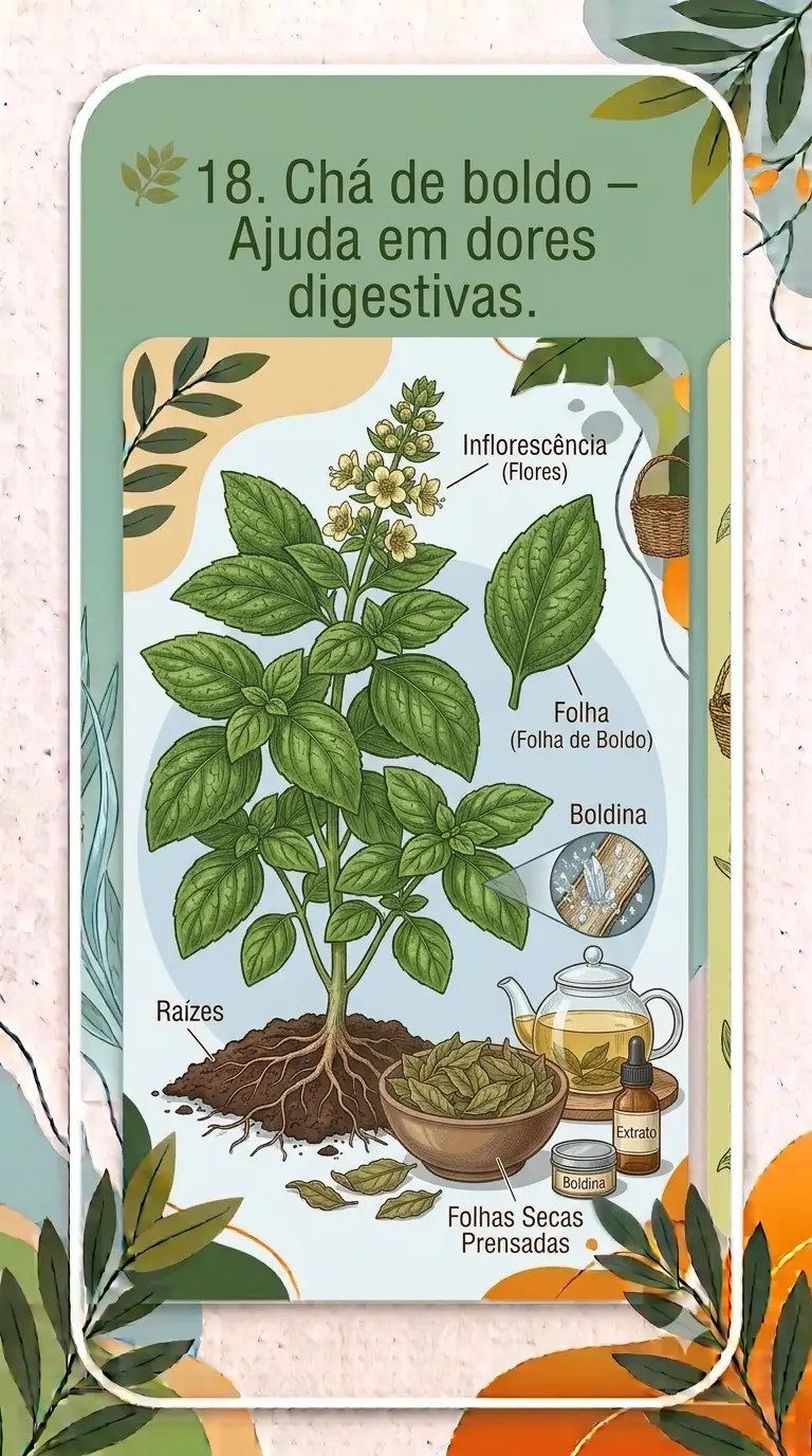 Chá de boldo – Ajuda em dores digestivas.