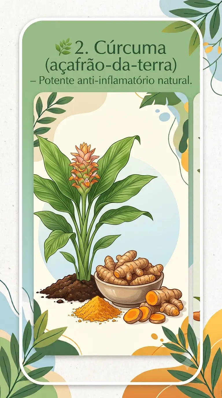 Cúrcuma (açafrão-da-terra) – Potente anti-inflamatório natural.