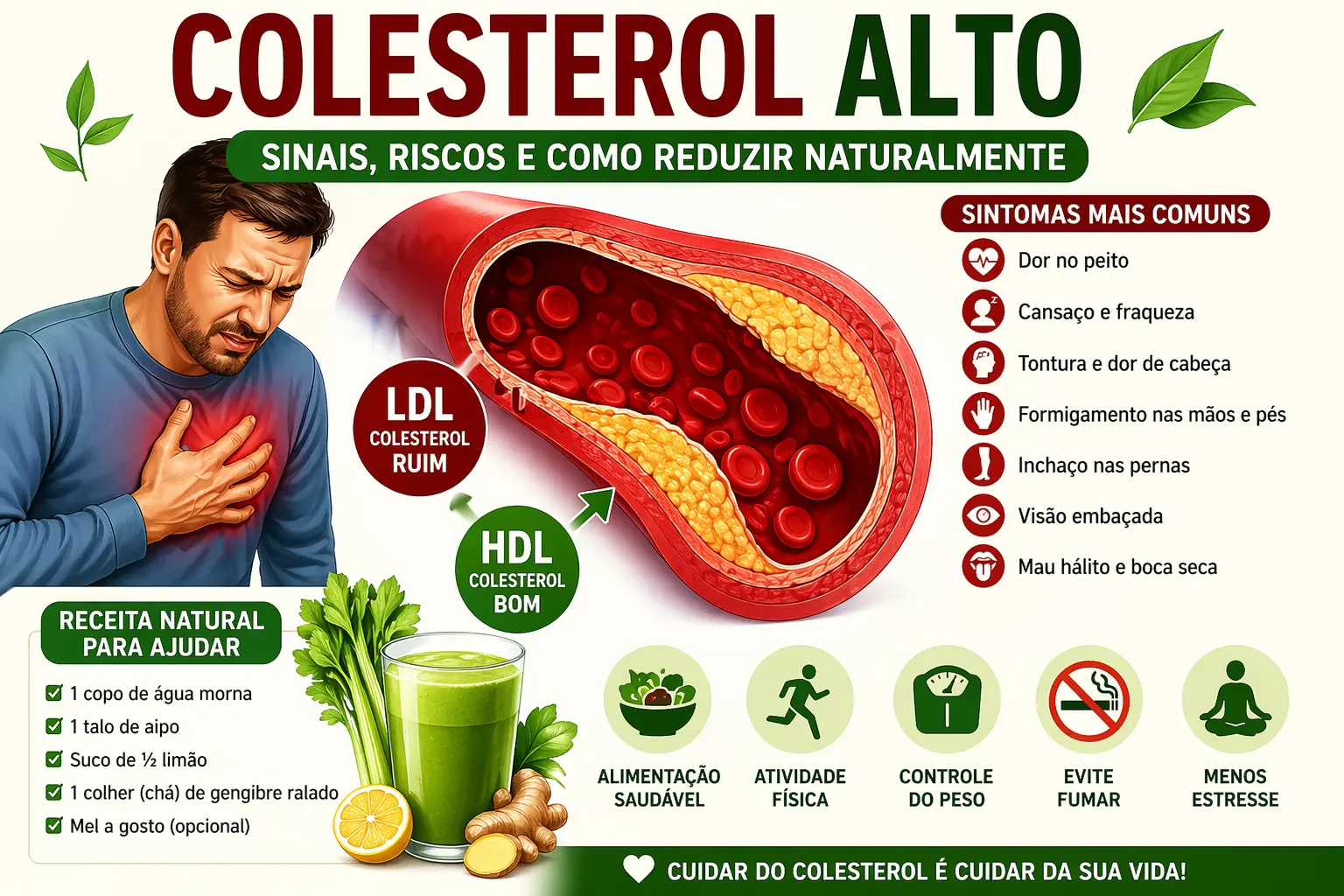 Sintomas do Colesterol Alto: Como Identificar e Reduzir Naturalmente