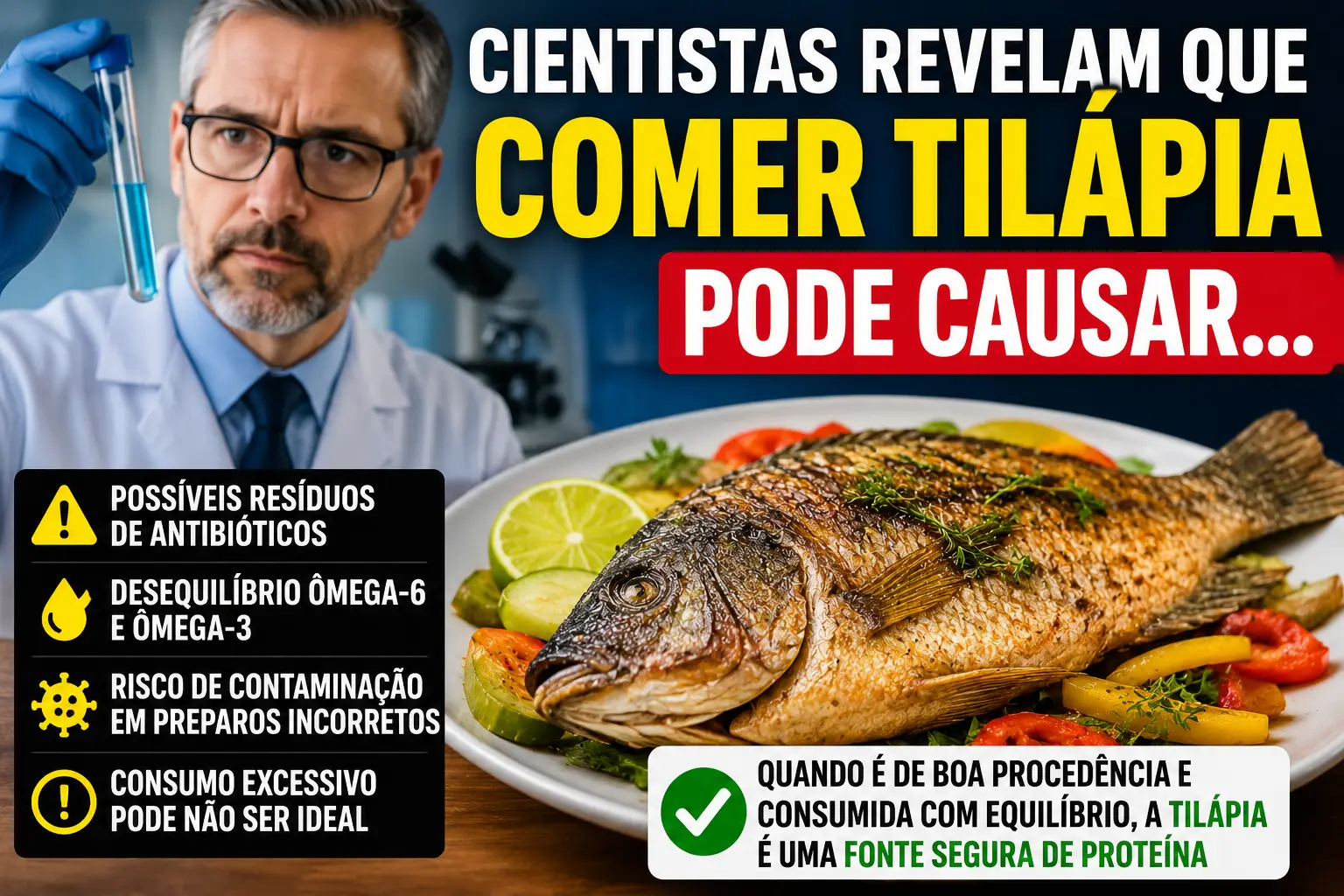 Cientistas revelam que comer tilápia pode causar efeitos no organismo