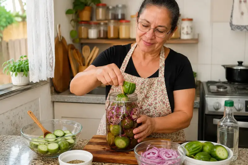 Aprenda como fazer jiló curtido no vinagre com cebola roxa
