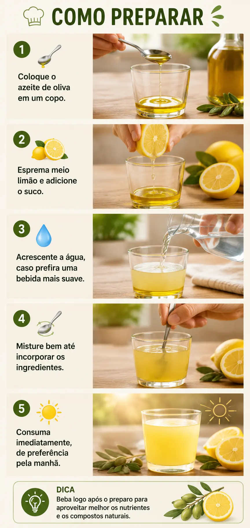 Azeite de Oliva com Limão em Jejum Como Preparar