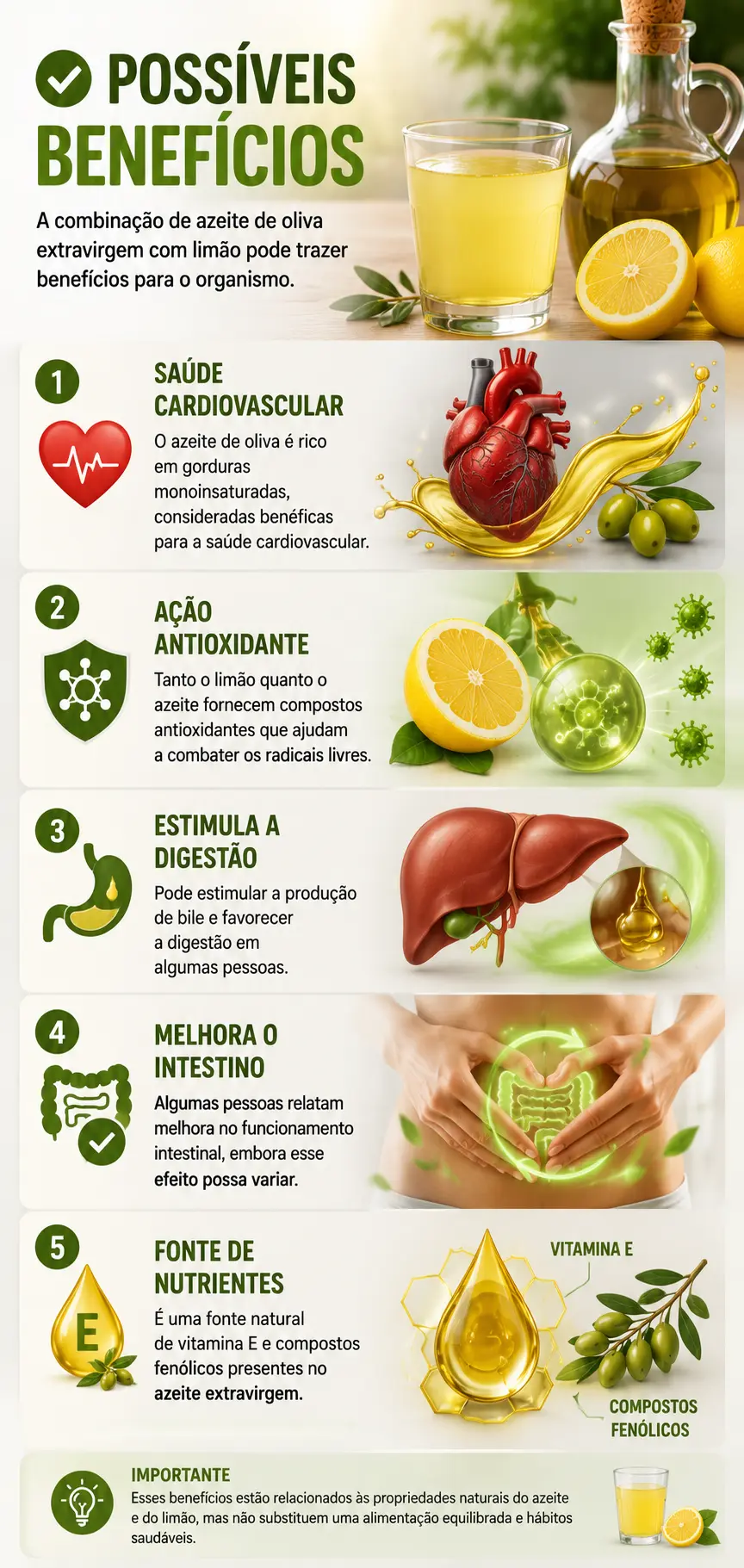 Azeite de Oliva com Limão em Jejum Possíveis Benefícios
