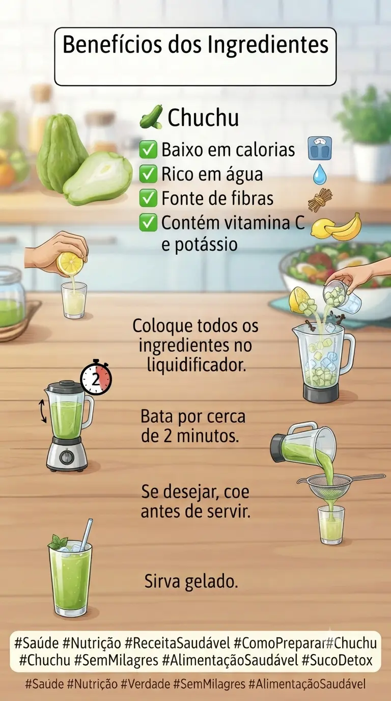 Benefícios dos ingredientes suco de chuchu