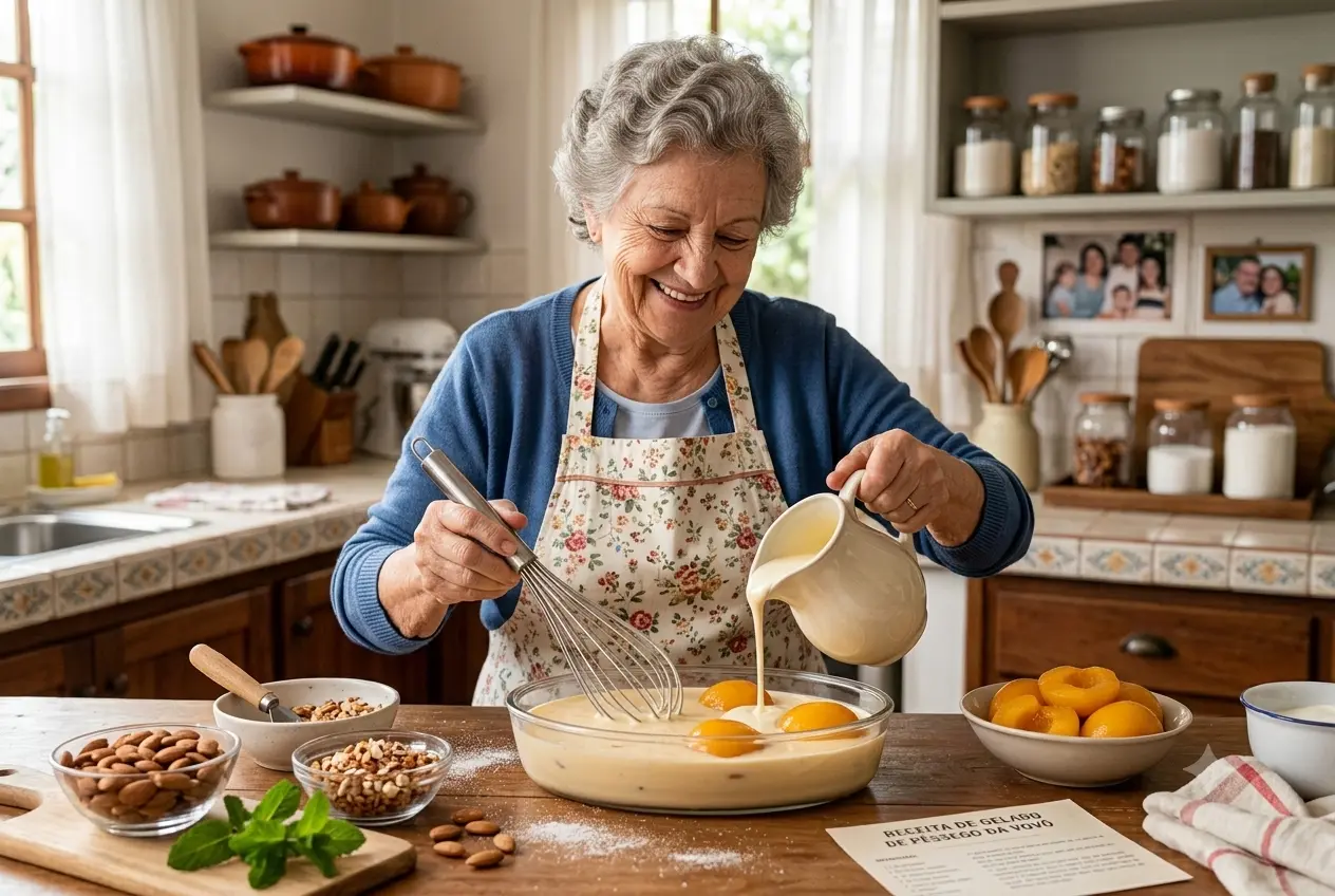 Como Fazer Gelado de Pêssego