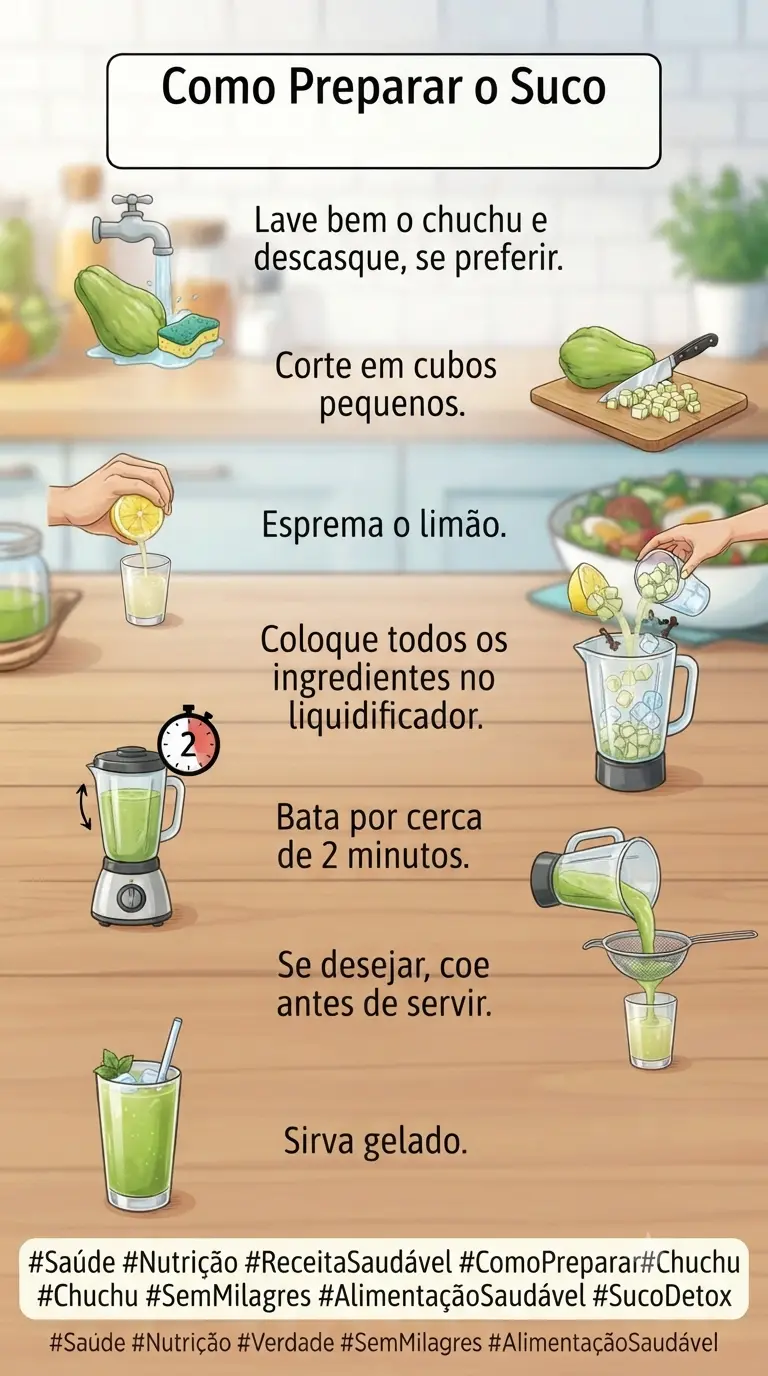 Como preparar suco de chuchu de limão