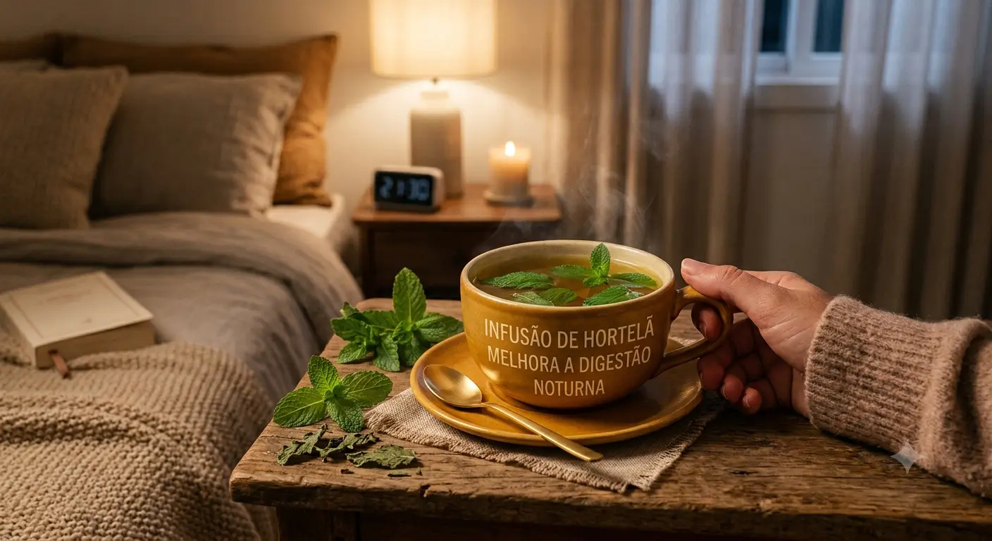 Infusão de Hortelã (Melhora a Digestão Noturna)