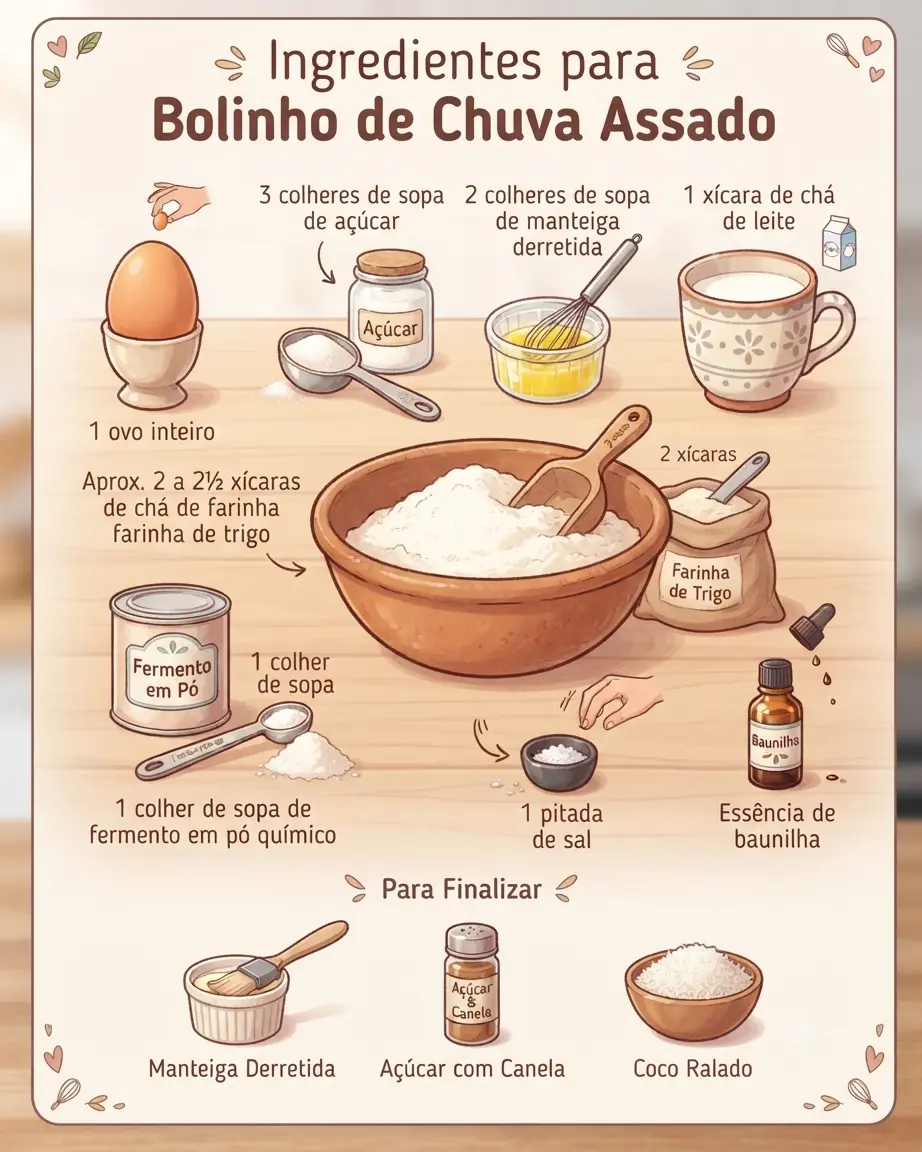 Ingredientes bolinho de chuva