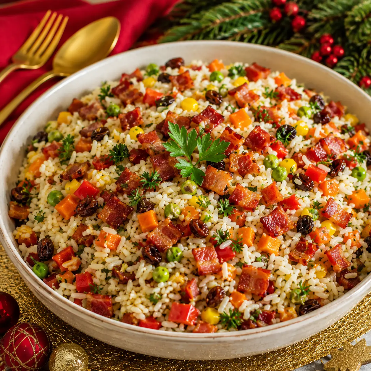 Arroz de Natal com Bacon