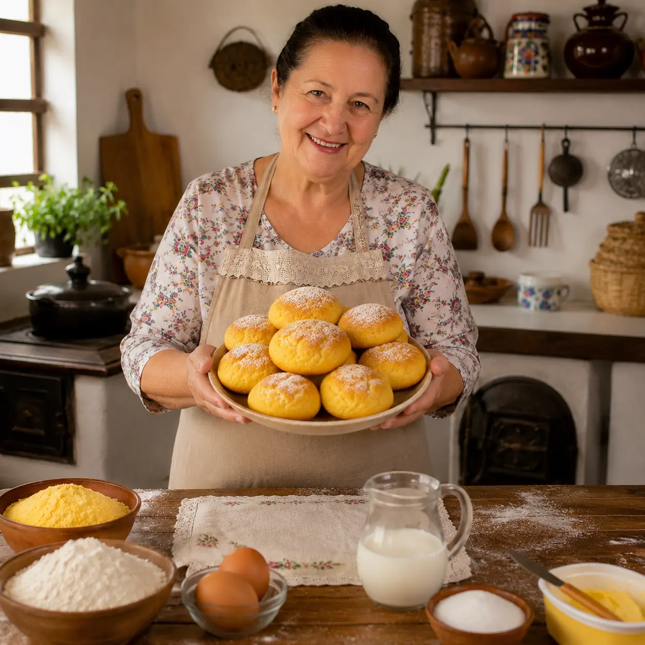 Broa de Fubá depois de pronta senhora