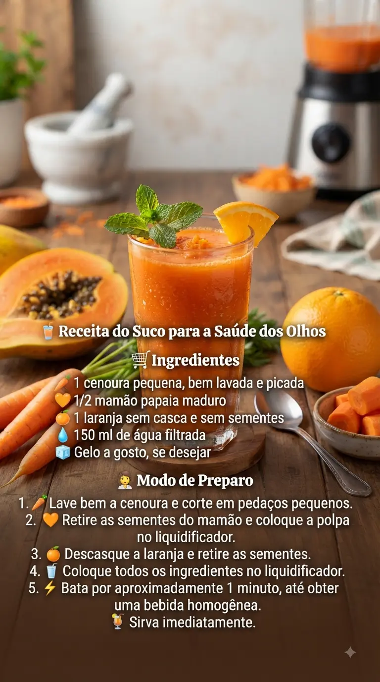 Receita do Suco para a Saúde dos Olhos