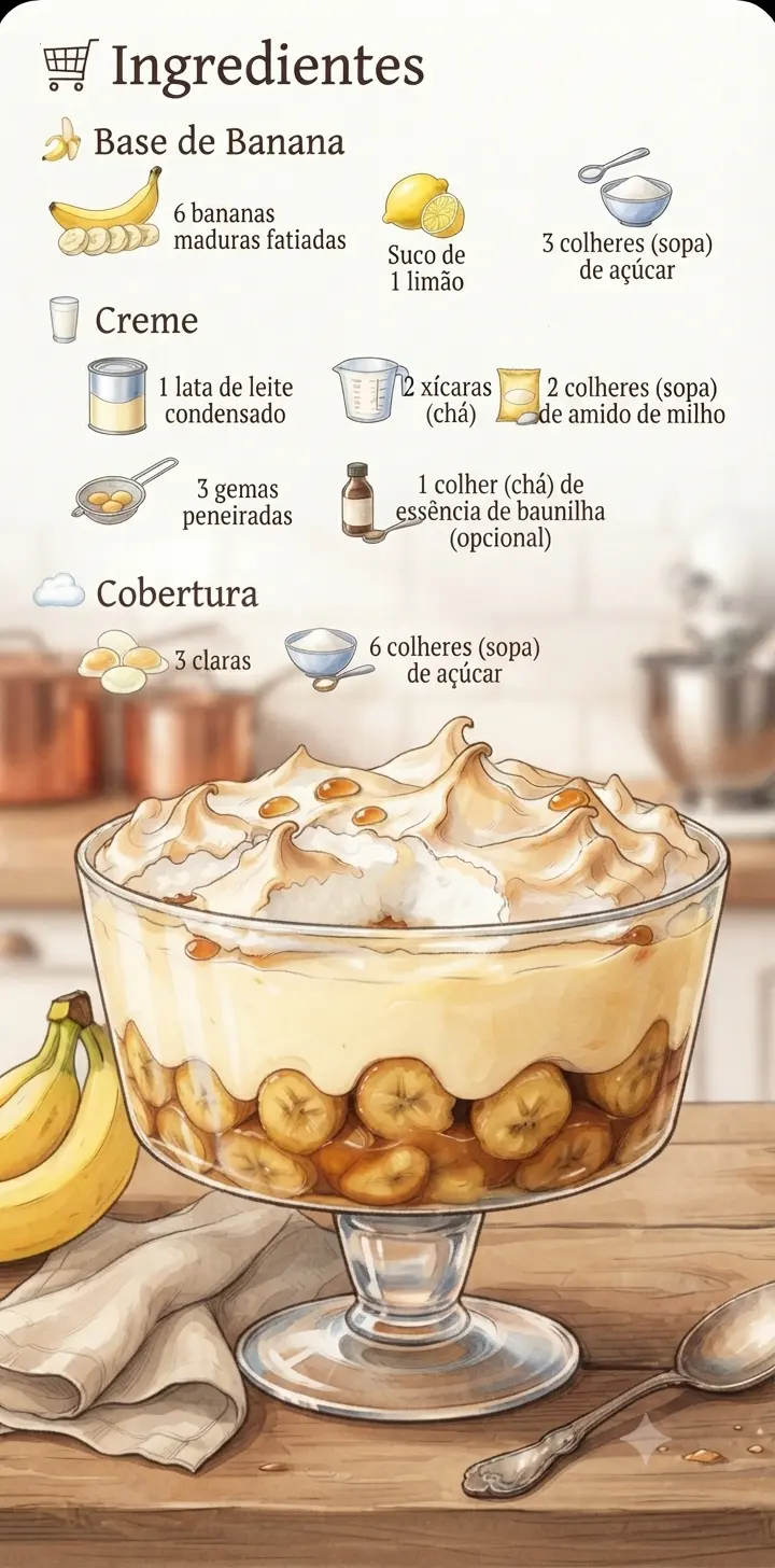 Sobremesa de Banana com Creme ingredientes