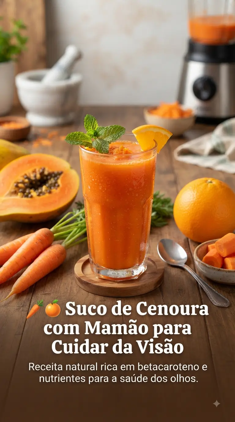Suco de Cenoura com Mamão para Cuidar da Visão