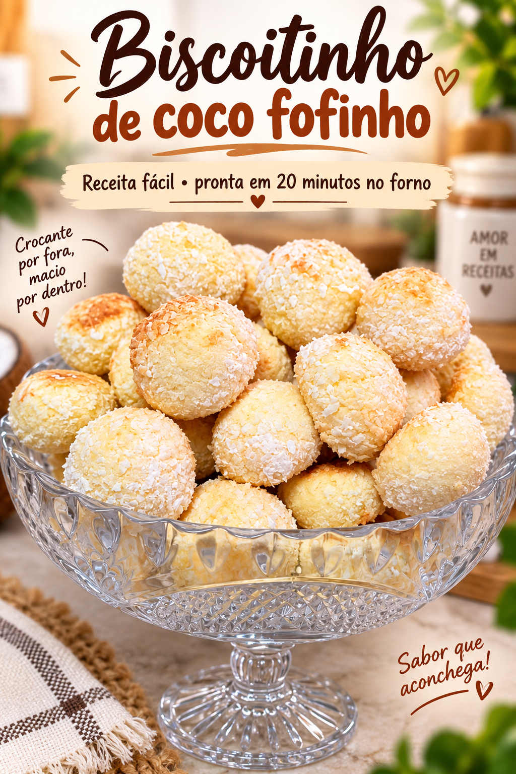 Biscoitinho de coco fofinho