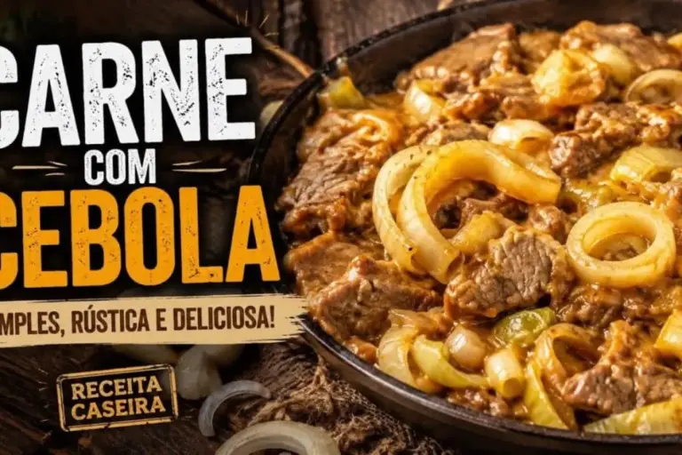 Carne acebolada suculenta com cebola dourada é opção rápida para o almoço