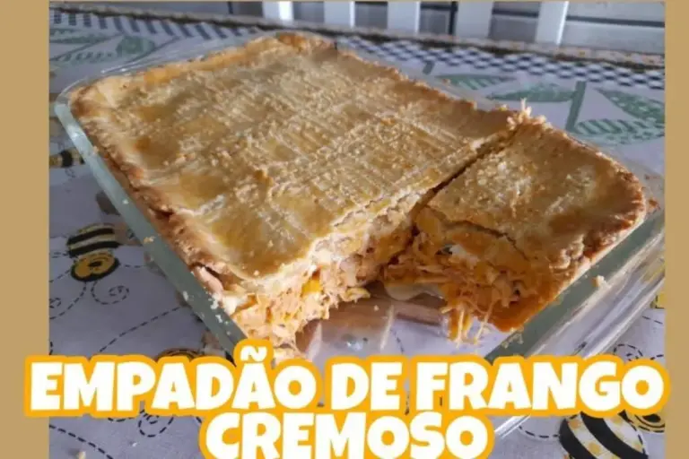 Empadão de frango simples ganha recheio cremoso e massa leve que derrete na boca