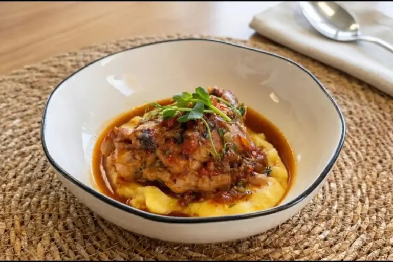 Frango ensopado suculento é opção prática para um almoço quentinho