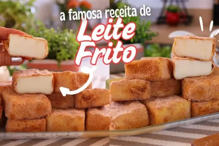 Leite frito fica cremoso por dentro e dourado por fora
