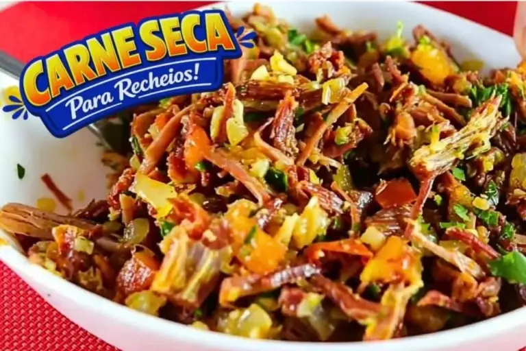 Recheio de carne seca cremoso é opção versátil para pastéis, empadões e tortas