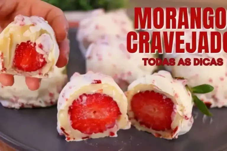Morango cravejado com chocolate crocante vira destaque fácil de fazer em casa